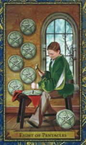 Eight of Pentacles Wizard Tarot